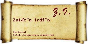 Zalán Irén névjegykártya